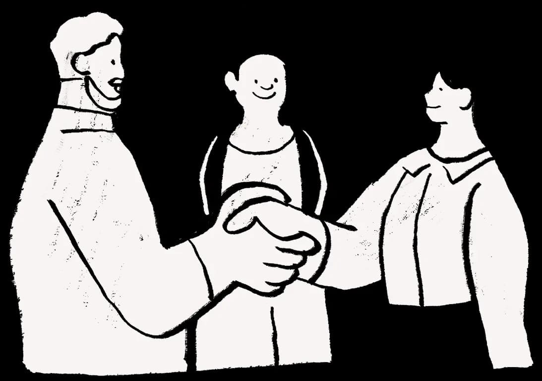 persone che si danno la mano