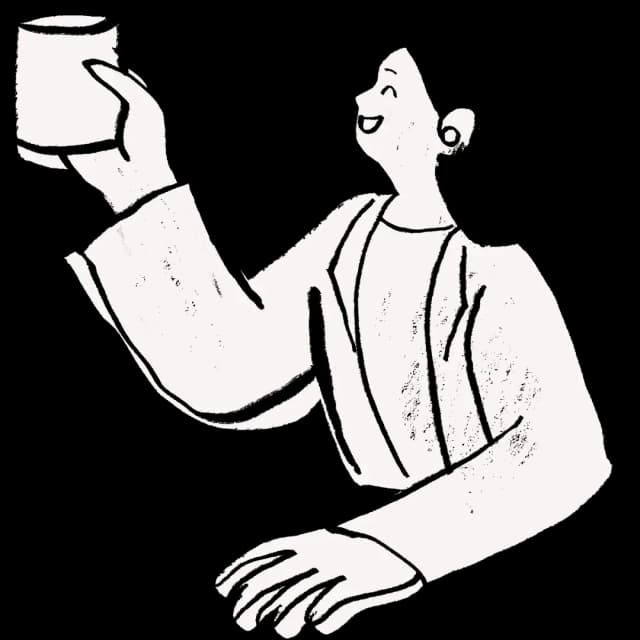 Ragazza che prende il caffè